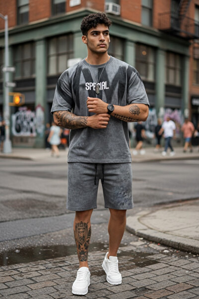 dehaine Summer set for men, t-shirt + shorts, men's short tracksuit, SA22