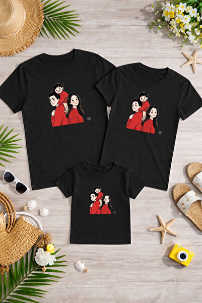 LORVEX Tricou supradimensionat pentru familie, mamă, tată, copil, 100% bumbac...