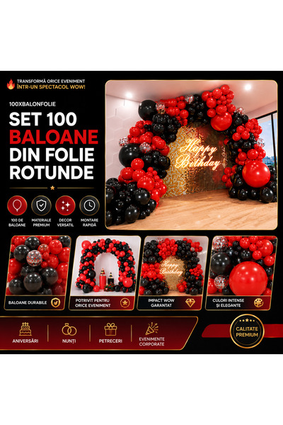 OEM SET OF 100 ROUND FOIL BALLOONS (RO-V07) (TCM-100XBALO-wbp2)