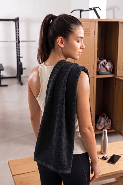 DNZGÜLCAN Black 100% Cotton Towel |   Suitable for Sports, Hair Salon, Hotel ...