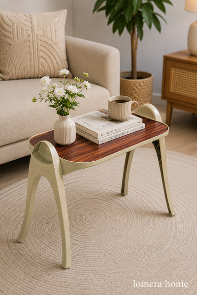 Lomera Home Premium Çok Amaçlı Sehpa – Dayanıklı Plastik Gövde, Şık Ahşap Des...