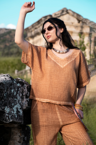 Mojo Summer Antique Textured Muslin Set / Double Set