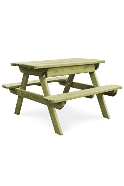 vidaxl Masă de picnic cu bănci de copii, 90x90x58 cm, lemn pin tratat