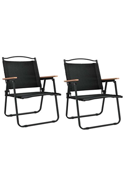 vidaxl Scaune de camping, 2 buc., negru, 54x55x78 cm, țesătură Oxford