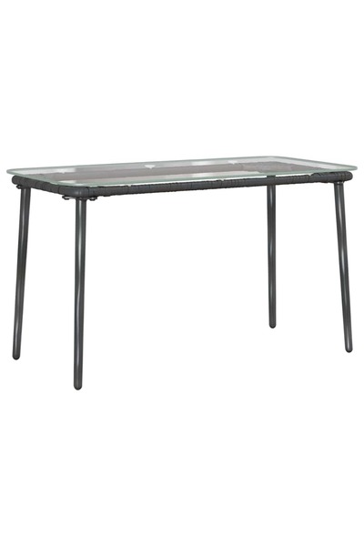 vidaxl Black Garden Table 80 x 40 x 45 cm Polyrattan
