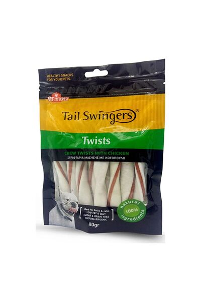 Tail Swingers Σνακ Στριφτά Στικς με Κοτόπουλο 80gr