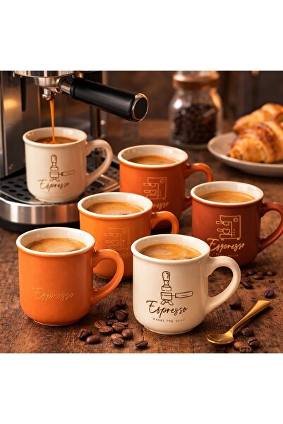ARVALE Special Design 6-Piece Espresso Cup Set - Earth Tones Coffee Cup