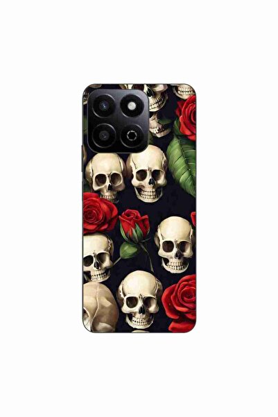 OEM Husa compatibila cu Honor 200 Smart Silicon Gel Tpu Model Skulls and Roses