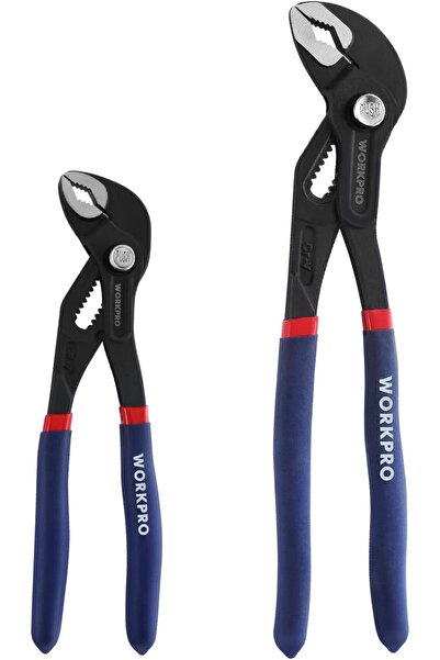 Workpro 2 Pack Water Pump Pliers 180 mm 250 mm Quick Adjustable Hose Grips, S...