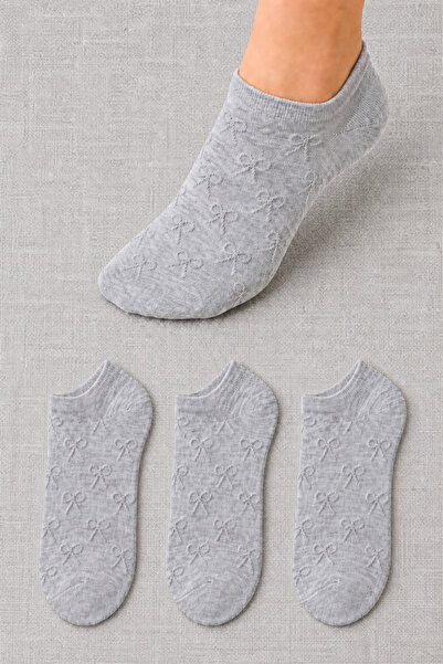 ZENGİN 3 Pack Seamless Embossed Women's Sneaker Socks |   Daily Comfort