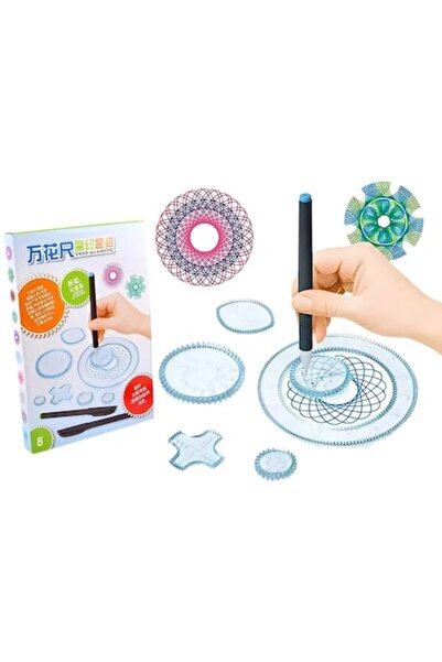 Dactylion Set spirograf pentru desen, 22 de șabloane, 3 pixuri, multicolor, D...
