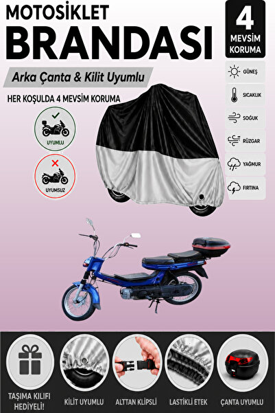 Cemku Double Black Top - Gray Bottom, Rear Bag Compatible Kanuni Turbo Gxl Mo...