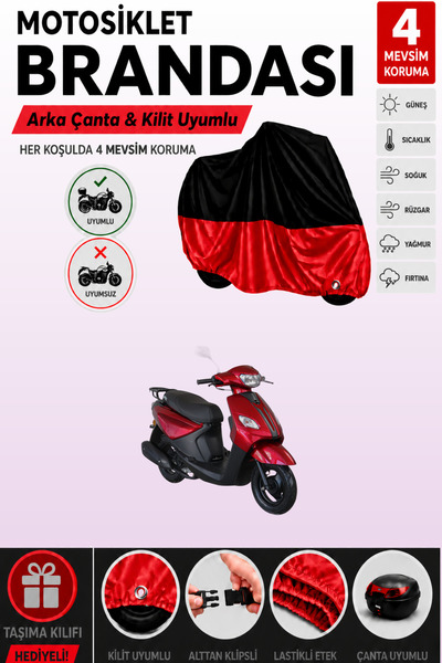 Cemku Double Black Top - Red Bottom, Rear Bag Compatible Apec Ps3 Motorcycle ...