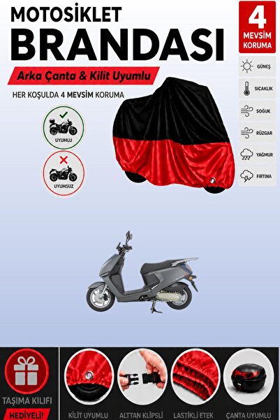 Cemku Double Black Top - Red Bottom, Rear Bag Compatible Mondial 125 Lavinia ...