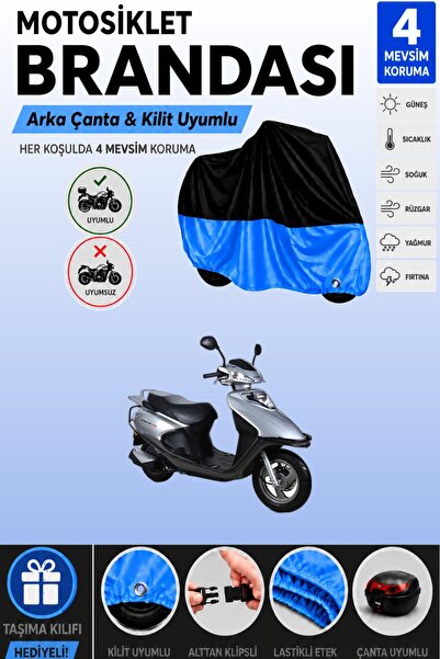 Cemku Double Black Top - Blue Bottom, Rear Bag Compatible Kuba Rocca 100 Moto...