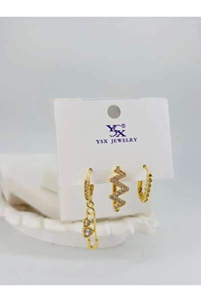 atastore2017 Heart Detailed Triple Combination Earrings