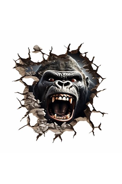 OEM 3D Gorilla decorative wall sticker, repositionable premium textile sticke...