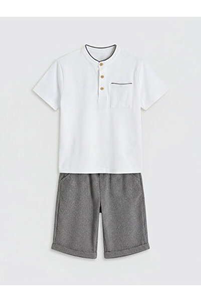 LC Waikiki Lcw Kids White Patterned Boy's Suit