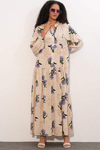 Bigdart Women's Patterned Long Hijab Dress 2585 - Y.Lila