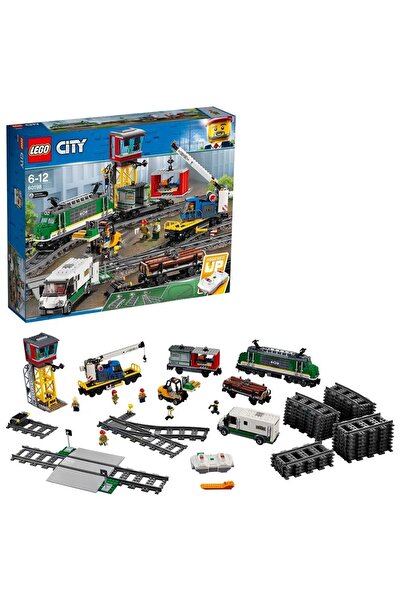 LEGO City 60198 Set tren de marfă cu telecomandă – 1226 piese, Bluetooth