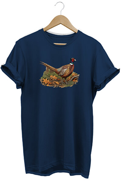 remonz Peacock Printed Crew Neck Cotton Outdoor and Camping T-Shirt