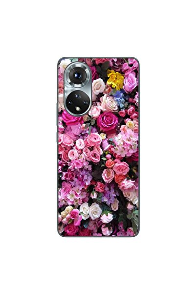OEM Husa compatibila cu Honor 50 Silicon Gel Tpu Model Trandafiri Roz