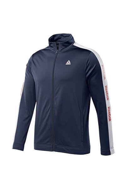 Reebok Cardigan bărbătesc cu logo liniar, esențial pentru antrenament, mărime...