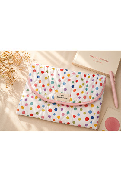 The Illustrationary Renkli Benekli Kapitone Laptop Kılıfı