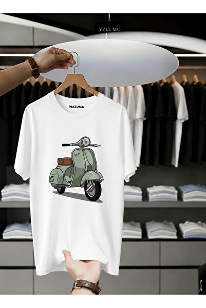 İnazuma Outdoors Tricou alb unisex, supradimensionat, imprimat, din bumbac, c...
