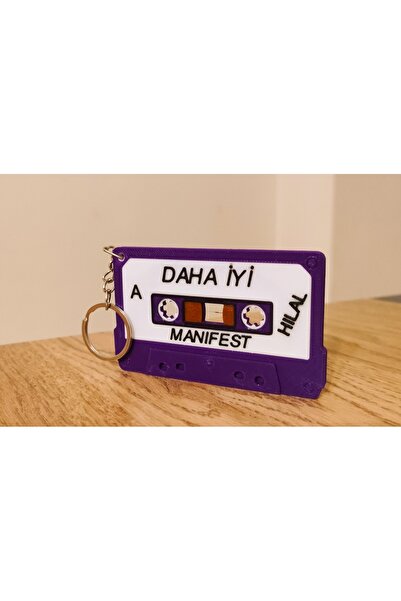 ATOLYETASBAHCE Manifest Retro Kaset Anahtarlık -Hilal- (8.5 cm)
