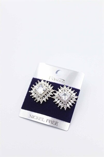 EGE YELİ Zircon Stone Earrings - Silver