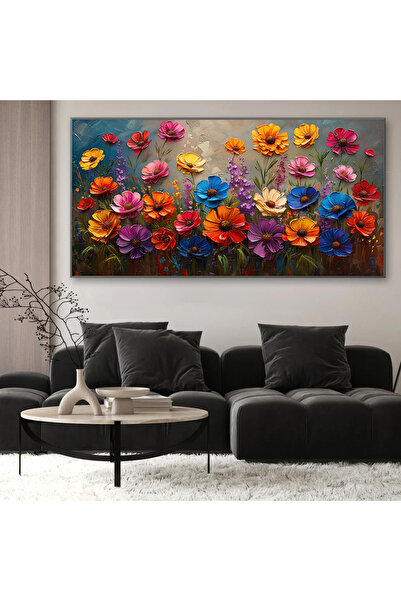 VIZIO Canvas painting with flowers, Colorful Petals, modern floral painting f...
