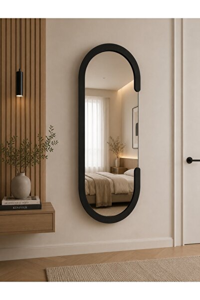 N.zone Modern Luxury Black Framed Floor Mirror 160X60Cm with 4cm Thickness - ...