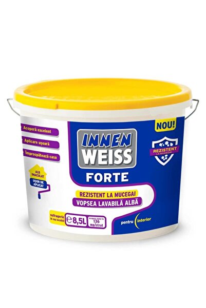 WEISS Vopsea lavabilă pentru interior, 8.5L FORTE, alb interior / EXT5830999