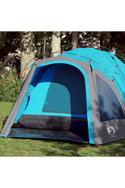 vidaxl Cort de camping cupola 3 persoane, setare rapida, albastru