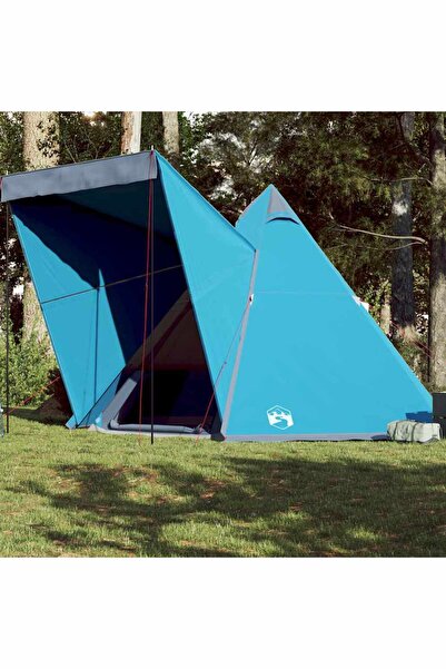 vidaxl Cort de familie Tipi pentru 6 persoane, albastru, impermeabil