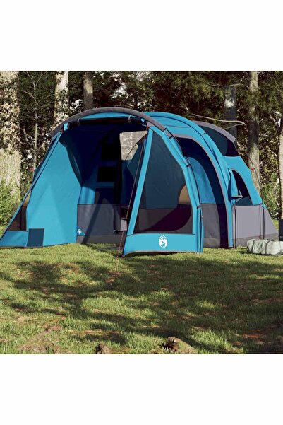 vidaxl Cort de camping tunel pentru 4 persoane, albastru, impermeabil