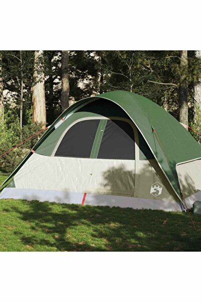 vidaxl Cort de camping cupola pentru 6 persoane, verde, impermeabil