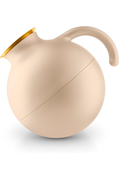 EVA SOLO Vacuum Jug Globe 1.0L – Soft Beige with Gold & Silver Rim