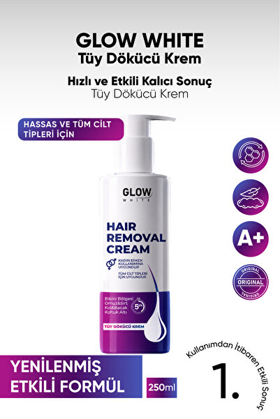 GLOW WHITE Tüy Dökücü Krem Tüy Oluşumunu Etkili