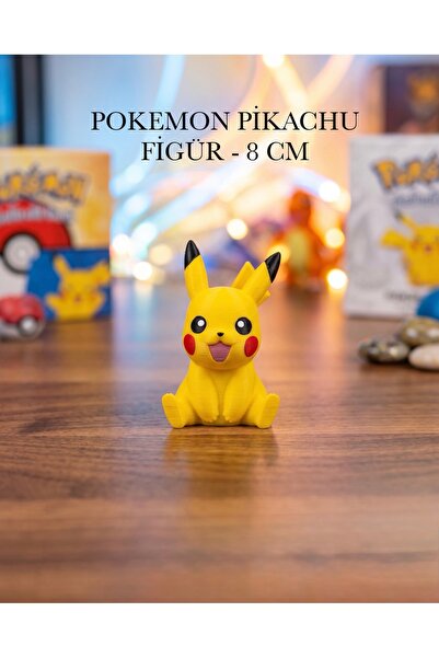 3DcraftTr Pikachu Dekoratif Figür - 8 cm Pokémon Masa Üstü Obje
