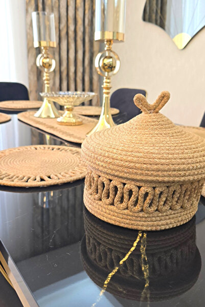 KAAN HOME مجموعة سلة خبز من 6 قطع من سوبلا 1 رنر مع غطاء واحد، مصنوعة من الخو...