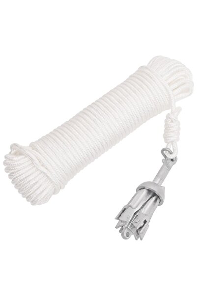 vidaxl Ancoră pliabilă cu funie, 0,7 kg, fontă galvanizată la cald