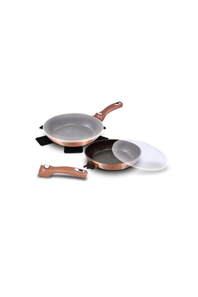 Berlinger Haus Σετ Τηγανια 4 τεμ με Αποσπώμενη Λαβή, Metallic Line Rose Gold ...