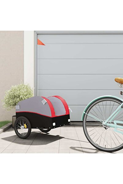 vidaxl Bicycle trailer, black and red, 30 kg, iron