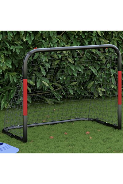vidaxl Poartă de fotbal cu plasă, roșu și negru, 90x48x71 cm, oțel