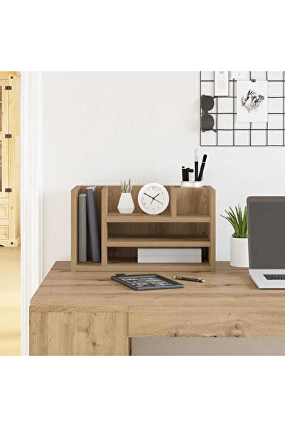 vidaxl Organizator Birou Stejar negru 44,5 x 24 x 25 cm Lemn compozit