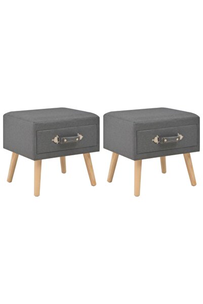 vidaxl Bedside tables, 2 pcs., dark grey, 40x35x40 cm, textile