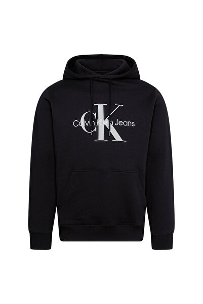 Calvin Klein Hanorac bărbătesc sezonier cu monogramă, cu glugă, croială norma...