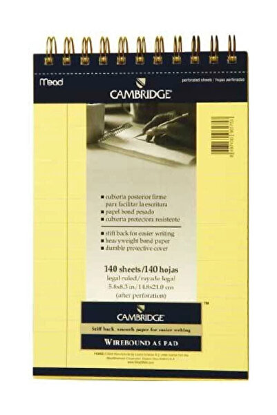 Mead A5 140 Yaprak Çizgili Defter - Sarı